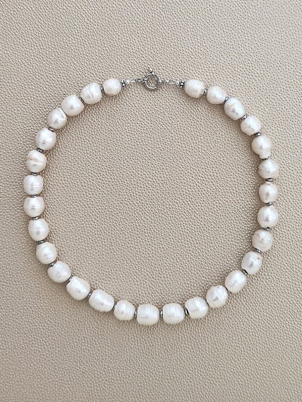 WHITE EDISON PEARL NECKLACE--16"